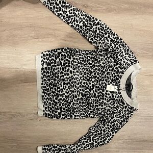 Express Black and White cheetah print sweater (NWT)